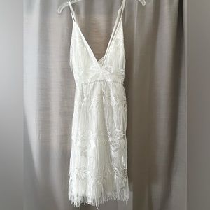 White Fringe Dress